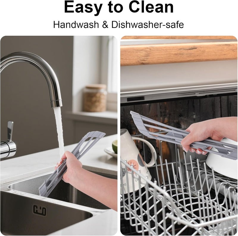 Seropy Corner Sink Caddy Kitchen Sink Organizer, Silicone Wrapped Triangle Roll Up Dish Drying Rack Over Sink Drainer Mat, Anti-Slip Sponge Holder Corner Shelf for RV Kitchen Sink Accessories Counter Storage - Image 4